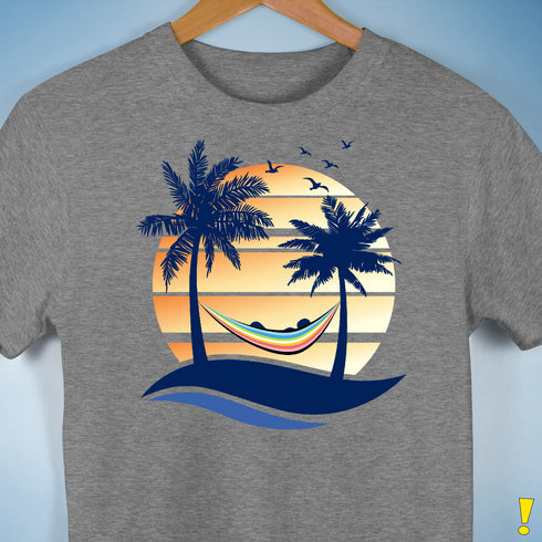 Queer Pride Hammock Summer Beach Sunset Premium Unisex T-Shirt